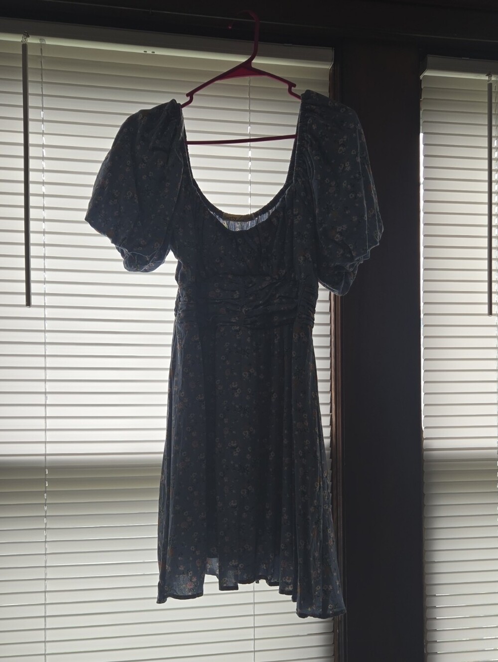 Liberty Love Blue Floral Puff-Sleeve Mini Dress